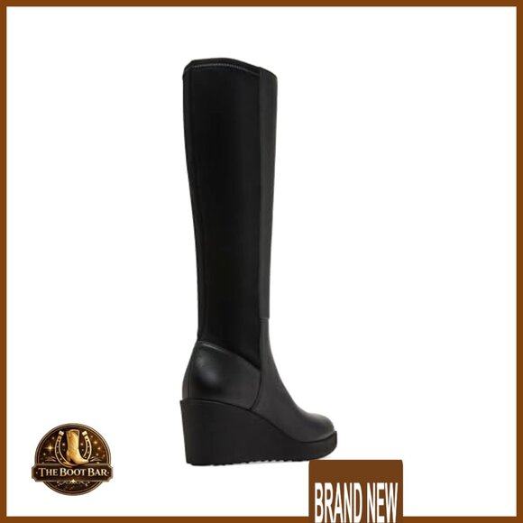 Waterproof Knee-High Boots Treaded Sole Cushioned Insole Chic All-Season Wear - Picture 7 of 7